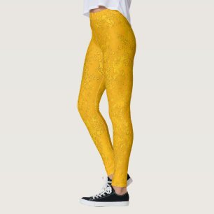 gelb texturiert leggings