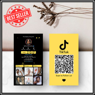 Gelb TikTok Social Media QR Visitenkarte