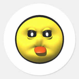 Gelb, tounge heraus haftend runder aufkleber