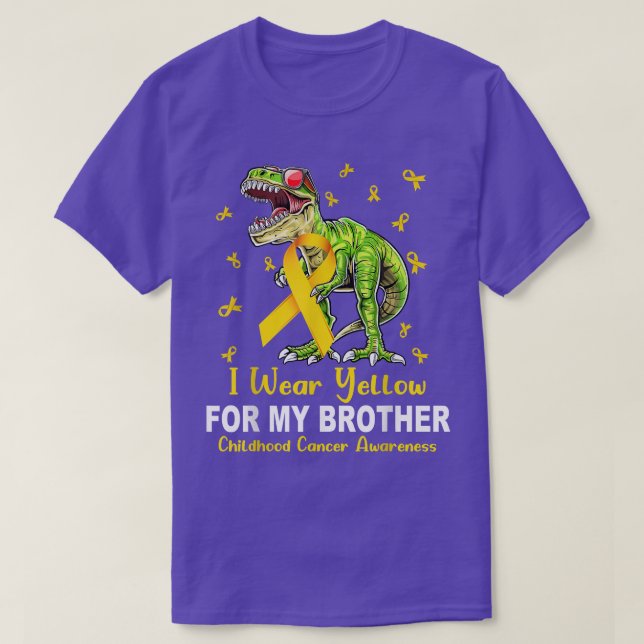 Gelb tragen für meinen Bruder Krebs Dinosa im Kind T-Shirt (Design vorne)