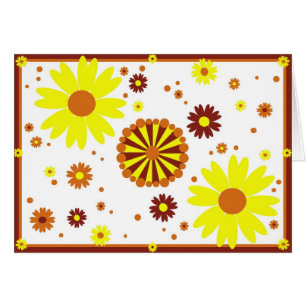 Gelb u. Brown-Blumen-Karte