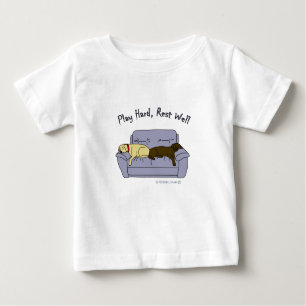 Gelb u. Schokoladen-Labradore Baby T-shirt
