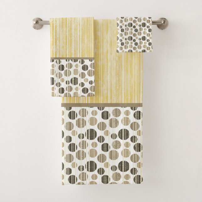 Gelb und Beige Moderne Polka Dots Badetücher Set (Insitu)