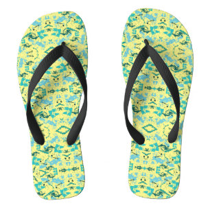 Gelb und Blau Flip Flops
