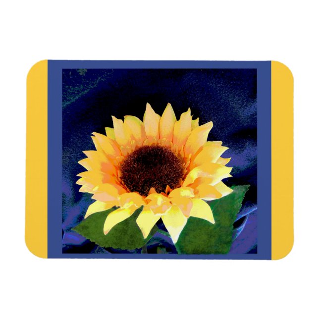 Gelb und blau-gelber Sonnenblumenmagnet Magnet (Horizontal)