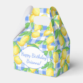 Gelb und Blau Lemon Gingham Custom Geschenkschachtel