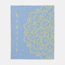 Gelb und blau Mandala Fleece Blanket