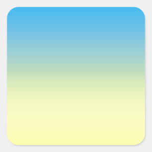Gelb und blau zwei Tone Quadratischer Aufkleber