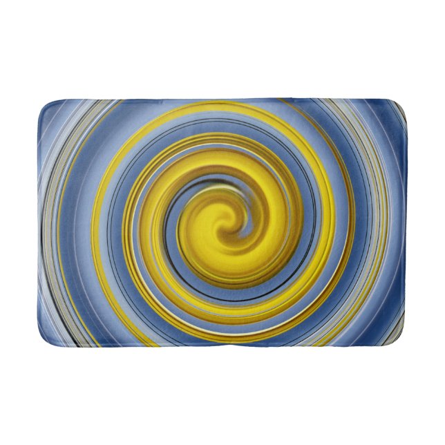 Gelb- und Blauspiralmuster Badematte (Vorderseite)