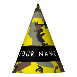 Gelb und braun Camouflage Ihr Name personalisieren Partyhütchen