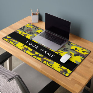Gelb und braun Camouflage Ihr Name personalisieren Schreibtischunterlage