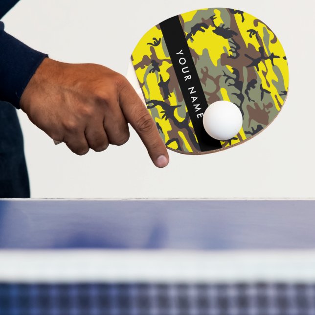 Gelb und braun Camouflage Ihr Name personalisieren Tischtennis Schläger (InSitu)