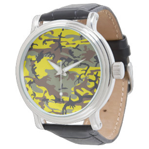 Gelb und Braun Tarnmuster, Militär, Armee Armbanduhr