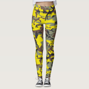 Gelb und Braun Tarnung, Militär, Armee Leggings