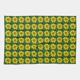Gelb und Bronze Coreopsis Muster Geschirrtuch