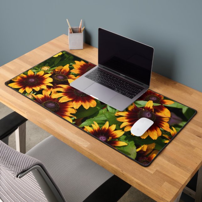 Gelb und Bronze farbig Rudbeckias floral Schreibtischunterlage (Büro 2)