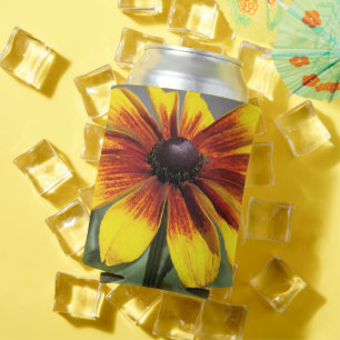 Gelb und Bronze Rudbeckia Floral Can Cooler Dosenkühler