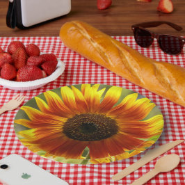 Gelb und Bronze-Sonnenblumen Pappteller