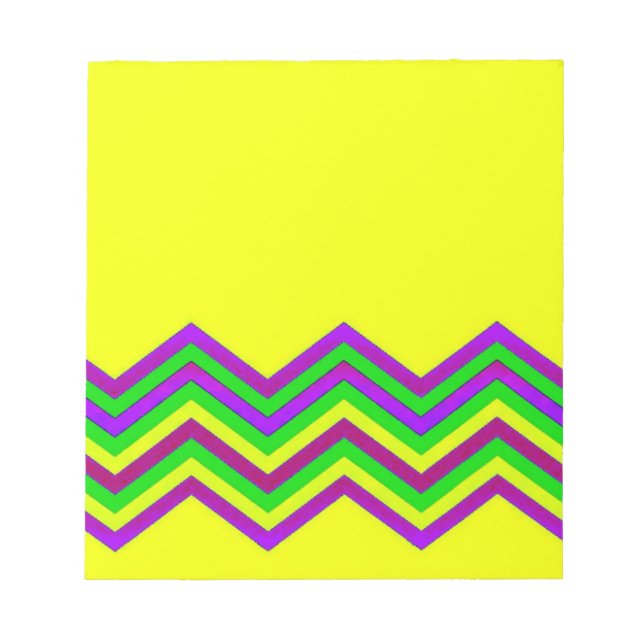 Gelb und Farb-Chevron Notizblock (Vorderseite)