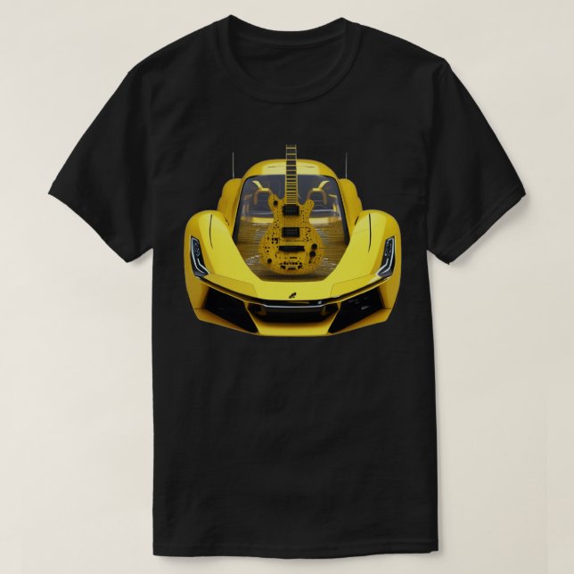 Gelb und Gitarre T-Shirt (Design vorne)