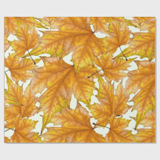 Gelb und Goldahorn-Blätter Geschenkpapier