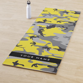 Gelb und Grau Camouflage Ihr Name personalisieren Yogamatte