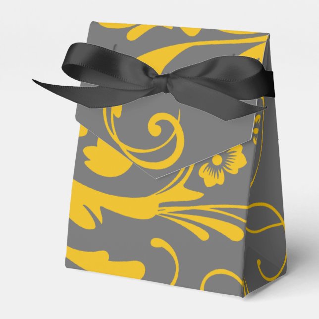 Gelb und Grau Chic Geschenkschachtel (Vorderseite)