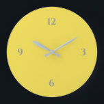 Gelb und Grau Minimalistisch Große Wanduhr<br><div class="desc">Die moderne künstlerische Uhr besticht durch ein minimalistisches Design in einer gelben und grauen Farbpalette. Schlichtes Design mit grauen Zahlen auf gelbem Hintergrund. Eine trendige Ergänzung Ihrer Küche, des Wohnzimmers oder der Bürowand, ein durchdachtes, modernes Bürogeschenk oder ein modernes Zuhause-Geschenk für jeden Anlass. Sie können Ihre Einstellungen anpassen, indem Sie...</div>