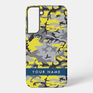 Gelb und Grau Tarnung Ihren Namen personalisieren Samsung Galaxy Hülle
