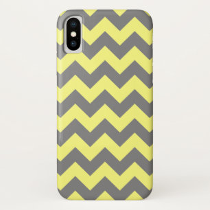 Gelb und Grau Zigzag iPhone X Hülle