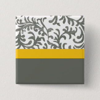Gelb- und Graublumenmuster Button