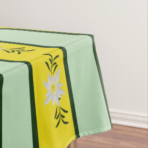 Gelb und grün gestrichen tischdecke