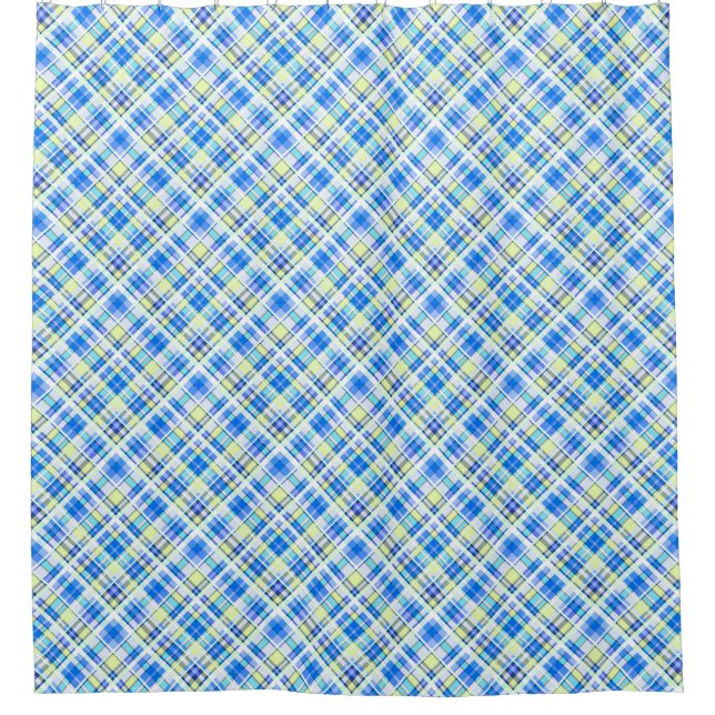 Gelb und hellblau duschvorhang (Vorderseite)