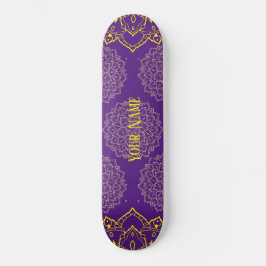 Gelb und Lila Mandala-Skateboard Skateboard