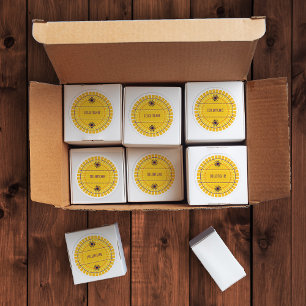 Gelb und Lila Sun Modernes Symbol Custom Zodiac Runder Aufkleber