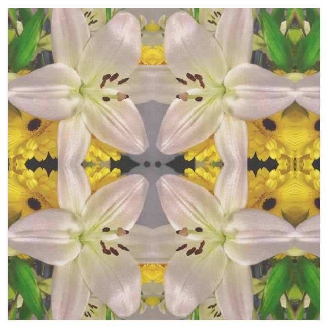 Gelb und Lilien Stoff (Muster)