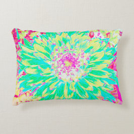 Gelb und Magenta Dekorative Dahlia Blume Dekokissen