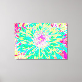 Gelb und Magenta Dekorative Dahlia Blume Leinwanddruck