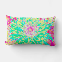 Gelb und Magenta Dekorative Dahlia Blume Lendenkissen