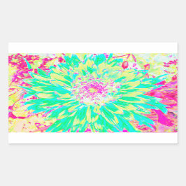 Gelb und Magenta Dekorative Dahlia Blume Rechteckiger Aufkleber