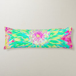 Gelb und Magenta Dekorative Dahlia Blume Seitenschläferkissen