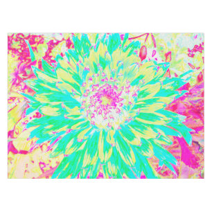 Gelb und Magenta Dekorative Dahlia Blume Tischdecke