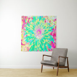 Gelb und Magenta Dekorative Dahlia Blume Wandteppich