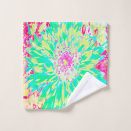 Gelb und Magenta Dekorative Dahlia Blume Waschlappen