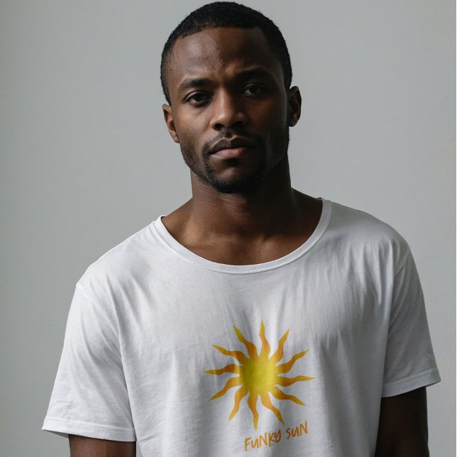 Gelb und orange Funky Flaming Sun T-Shirt (Von Creator hochgeladen)