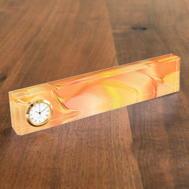 Gelb und orange gehärtet namensplakette (Seite)