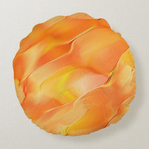 Gelb und orange gehärtet rundes kissen