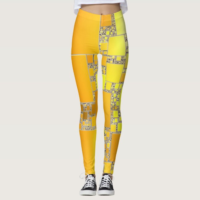 Gelb und Orange Leggings (Vorderseite)