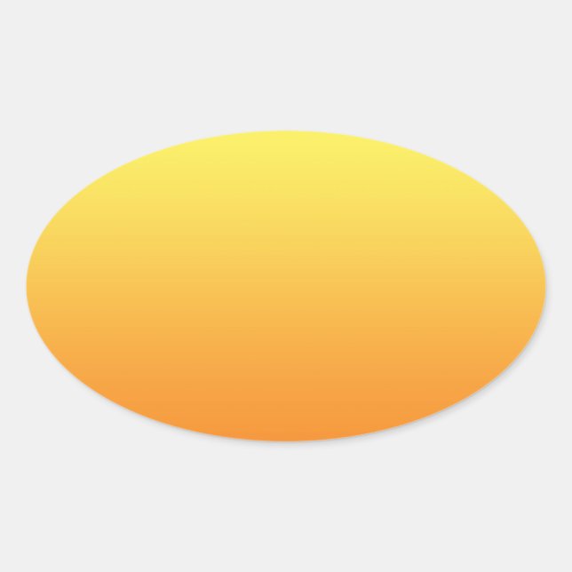 Gelb und Orange Ombre Ovaler Aufkleber (Vorderseite)