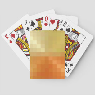 Gelb und orange Quadrat Nahtloses Muster Spielkarten